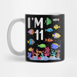 11th Birthday Party Tropical Fish I'm Eleven Years Old age Bday Mug